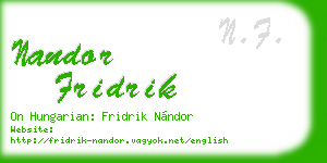 nandor fridrik business card